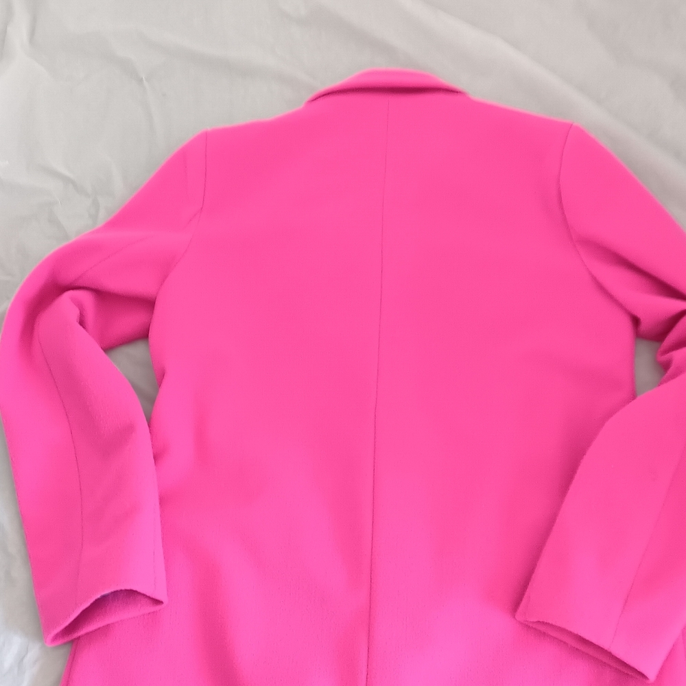 Pink Coat with Soft Vegan Leather Camel Belt - Picture 5 of 8